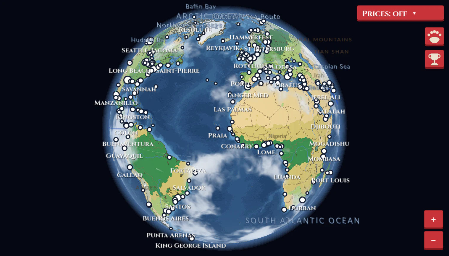 The whole globe, every port and the fleet's lanes